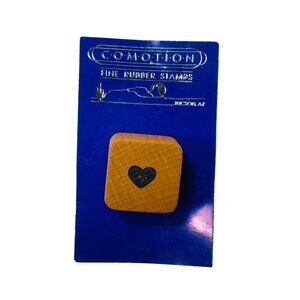 Mini Heart Vintage Wooden Co-Motion Fine Rubber Stamp Crafting Scrapbooking